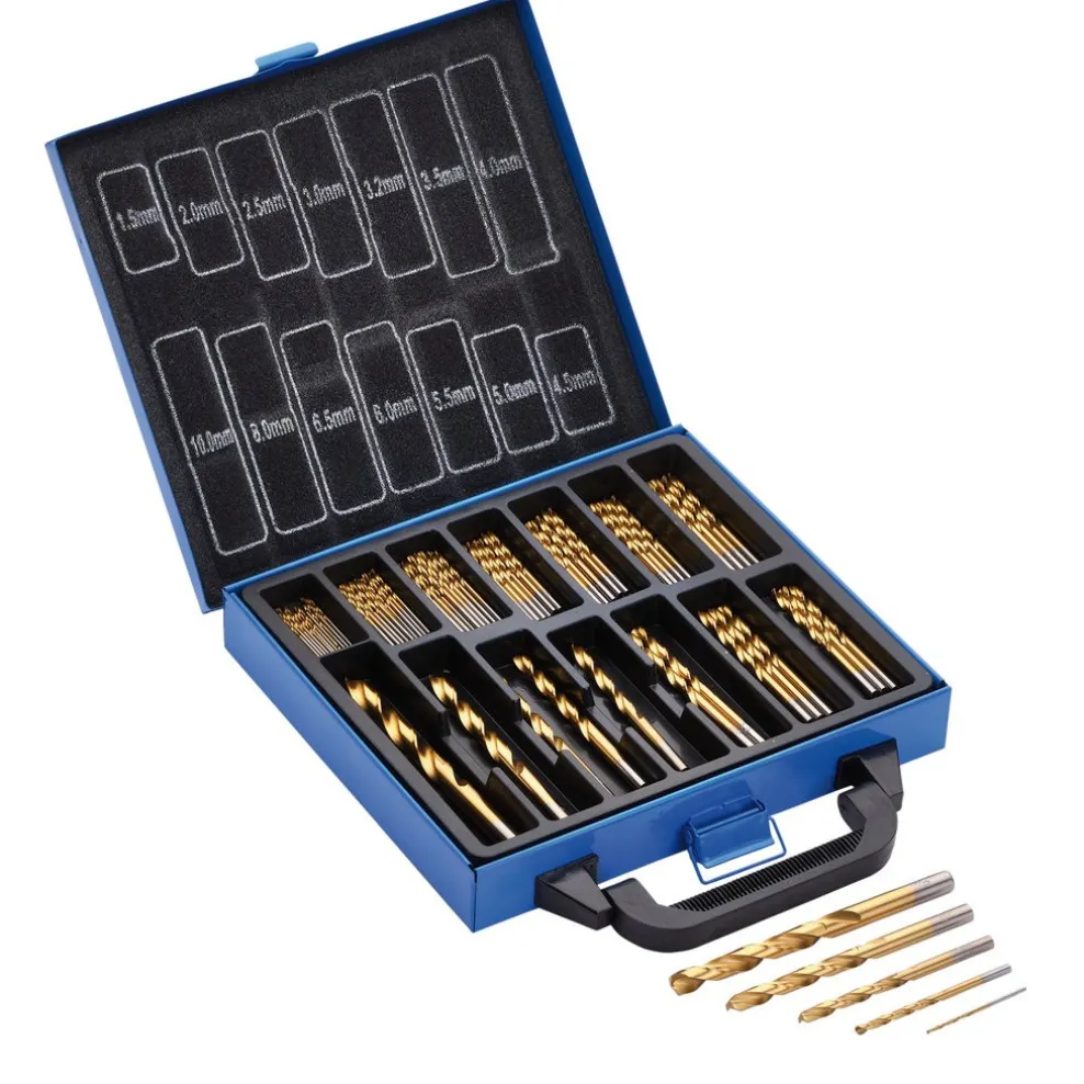 HSS Titanium Nitride Coated Drill Bit Set (99 Piece)