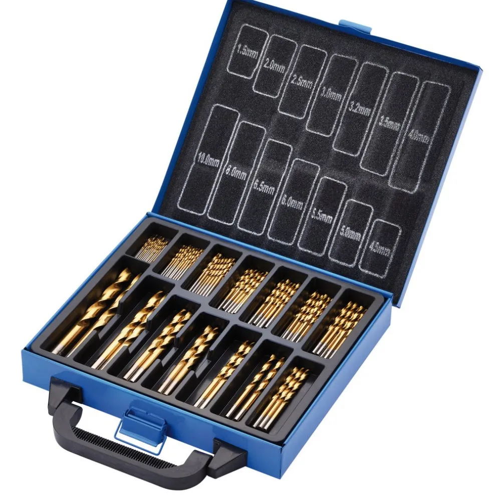 HSS Titanium Nitride Coated Drill Bit Set (99 Piece)