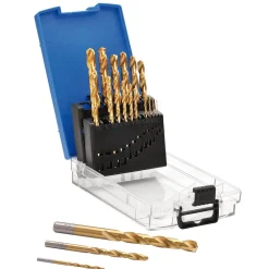 HSS Titanium Nitride Coated Drill Bit Set (19 Piece)