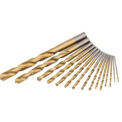 HSS Titanium Nitride Coated Drill Bit Set (15 Piece)