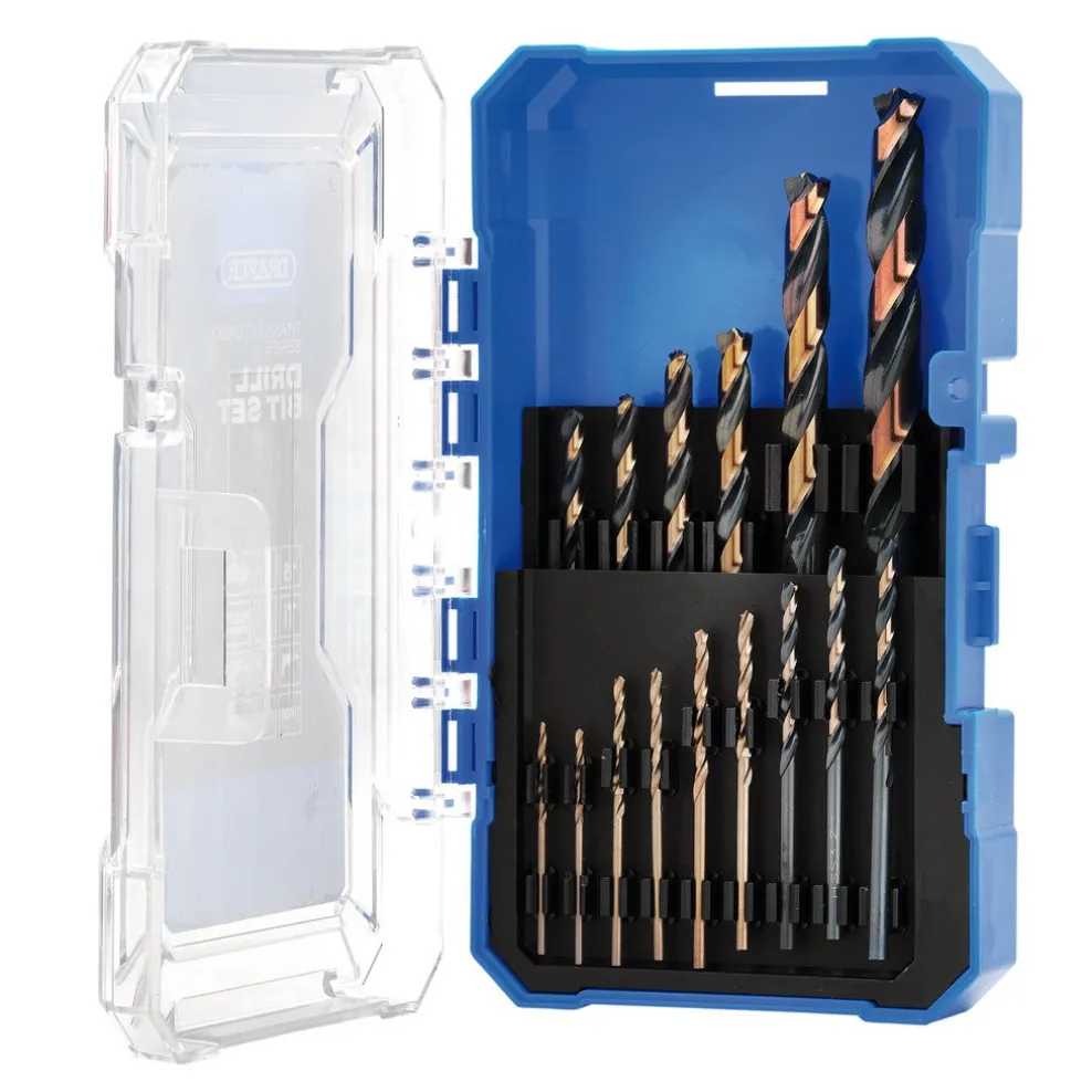 HSS Turbo Titanium Drill Bit Set (15 Piece)