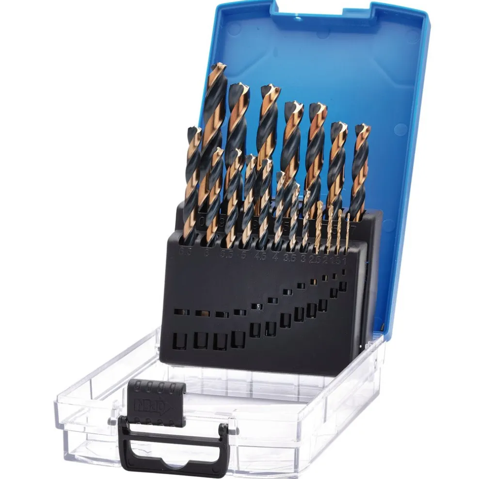 HSS Turbo Titanium Drill Bit Set (19 Piece)