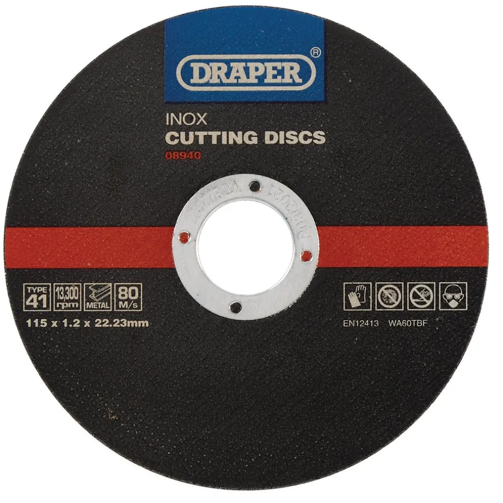 Inox Flat Metal Cutting Discs, 115 x 22.2 x 1.2mm (Pack of 10)