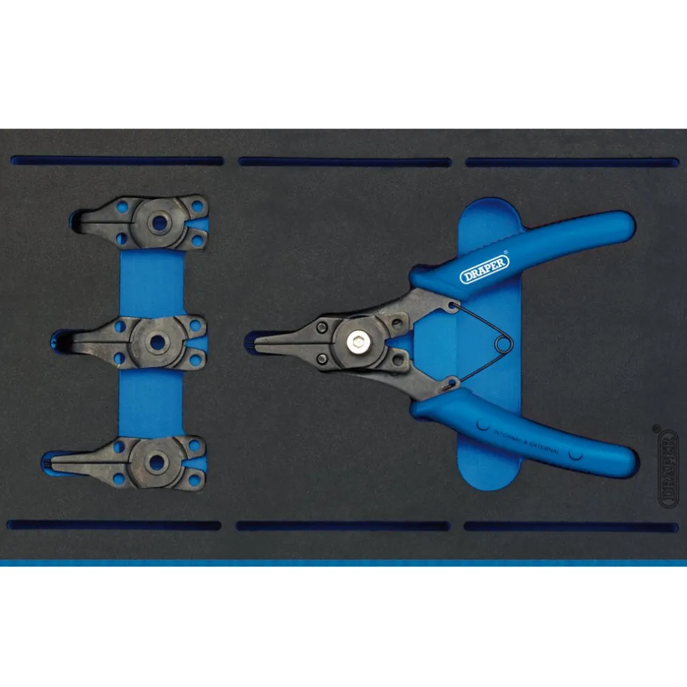 Interchangeable Circlip Plier Set in 1/4 Drawer EVA Insert Tray (5 Piece)