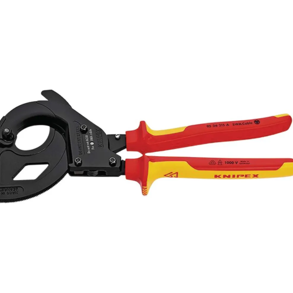 KNIPEX 95 36 315 A VDE Cable Cutter, Ratchet Action for SWA Cables, 315mm