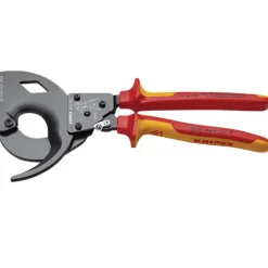 KNIPEX 95 36 320 Cable Cutter (ratchet principle, 3-stage) insulated with multi-component grips, VDE-tested black atramentized, 320mm