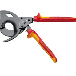 KNIPEX 95 36 320 Cable Cutter (ratchet principle, 3-stage) insulated with multi-component grips, VDE-tested black atramentized, 320mm