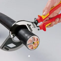 KNIPEX 95 36 320 Cable Cutter (ratchet principle, 3-stage) insulated with multi-component grips, VDE-tested black atramentized, 320mm