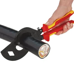 KNIPEX 95 36 320 Cable Cutter (ratchet principle, 3-stage) insulated with multi-component grips, VDE-tested black atramentized, 320mm