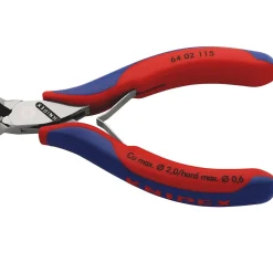 KNIPEX 64 02 115 Electronics End Cutting Nipper with Multi-Component Grips, 115mm