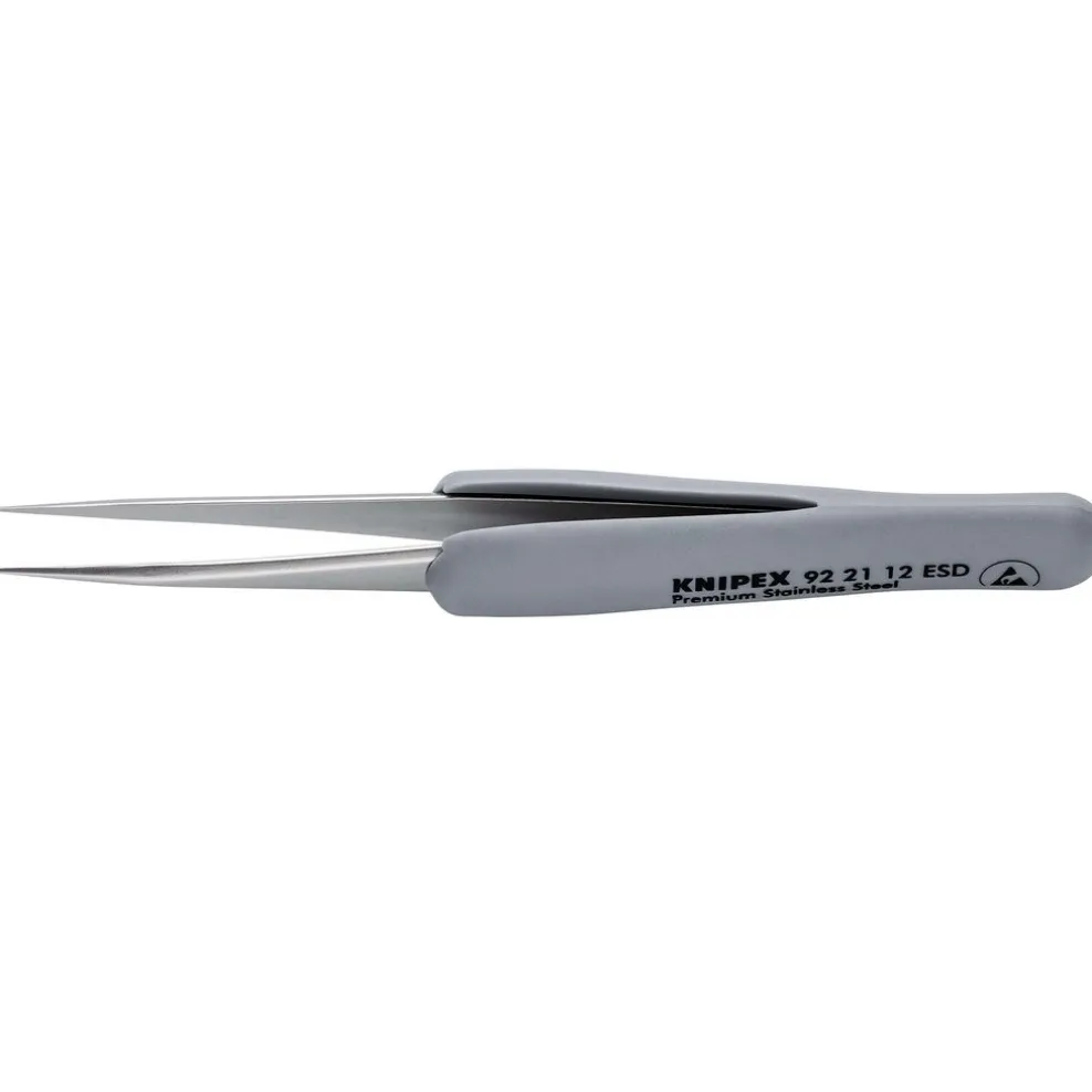 KNIPEX 92 21 12 ESD Precision Tweezers with rubber handles ESD, 112mm