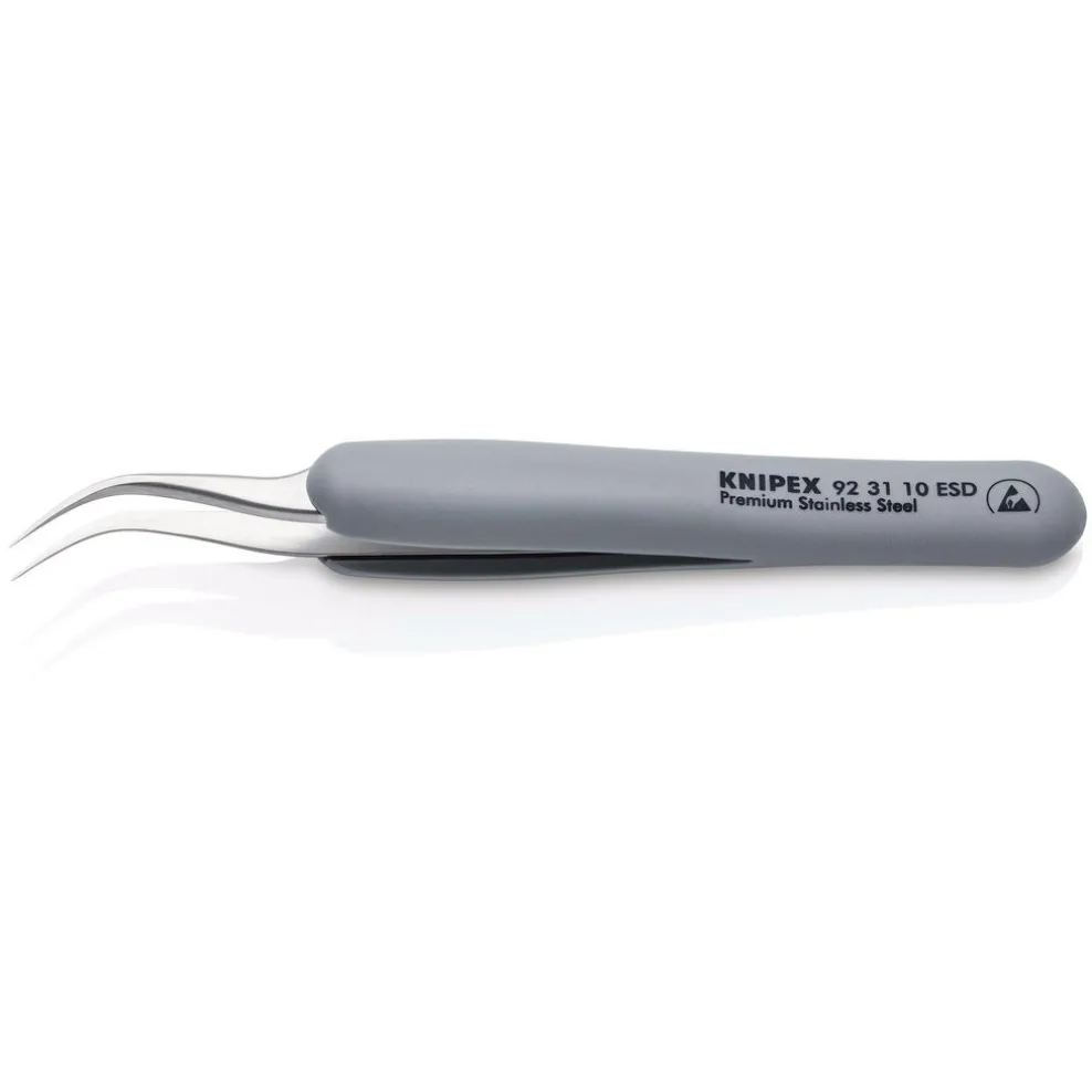 KNIPEX 92 31 10 ESD Precision Tweezers with rubber handles ESD, 122mm