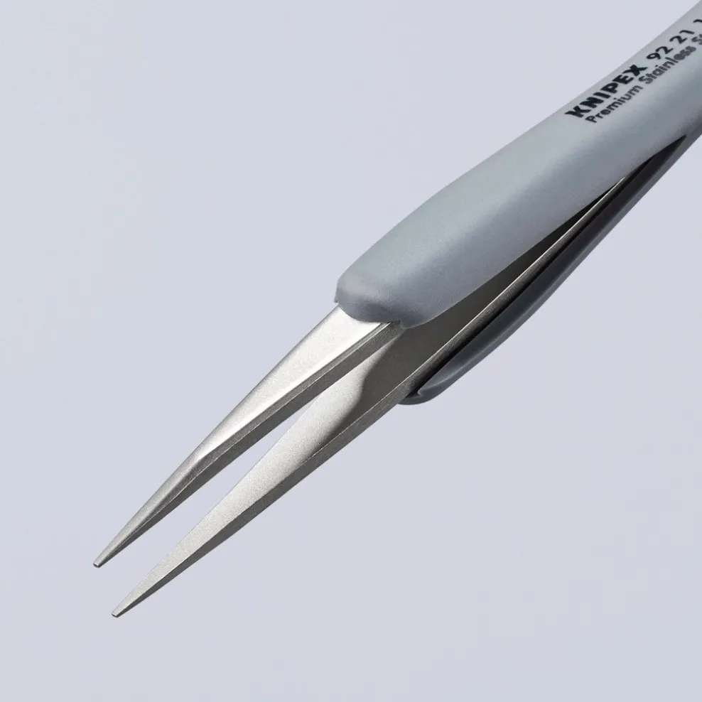 KNIPEX 92 21 10 ESD Precision Tweezers with rubber handles ESD, 123mm