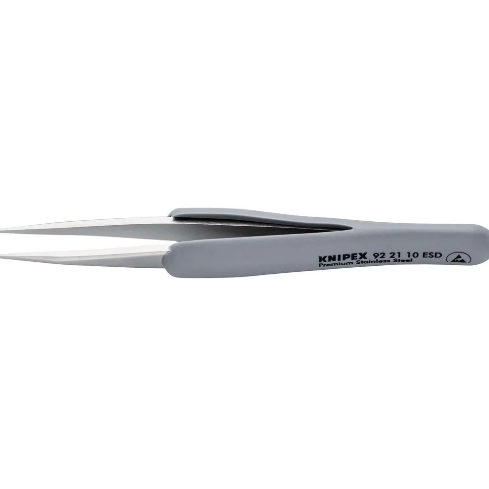 KNIPEX 92 21 10 ESD Precision Tweezers with rubber handles ESD, 123mm