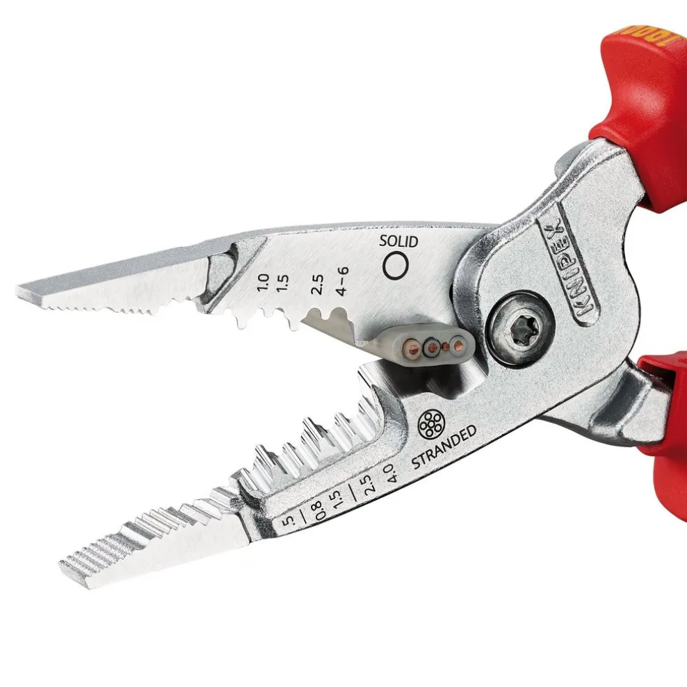 KNIPEX 13 76 200 ME VDE Wire Stripper with Multi-Component Grips, 200mm