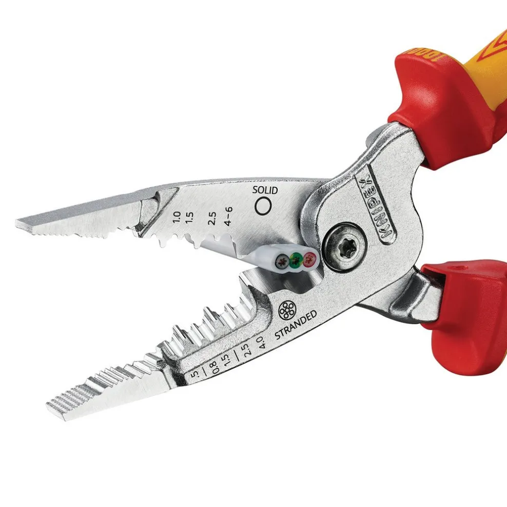 KNIPEX 13 76 200 ME VDE Wire Stripper with Multi-Component Grips, 200mm