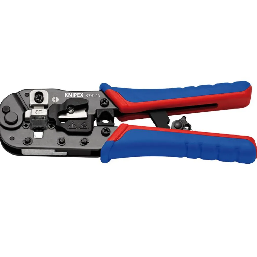 KNIPEX 97 51 13 SB Crimping Pliers for RJ45 Western plugs, 190mm