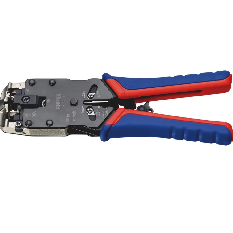 KNIPEX 97 51 12 SB Crimping Pliers for Western plugs, 200mm