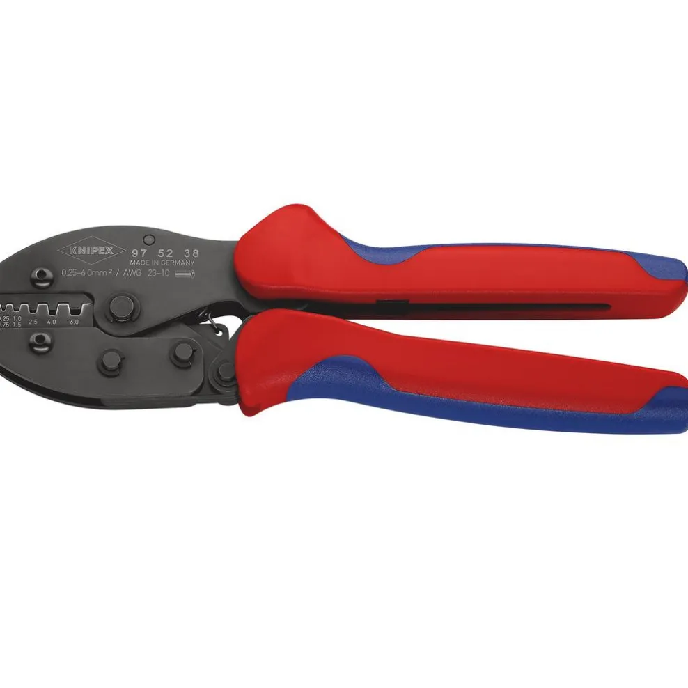 KNIPEX 97 52 38 SB PreciForce® Crimping Pliers, 0.25 — 6.0 mm² Capacity, 220mm