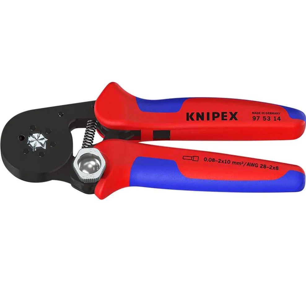 KNIPEX 97 53 14 SB Self- Adjusting Crimping Pliers, 2 x 10 mm², 180mm