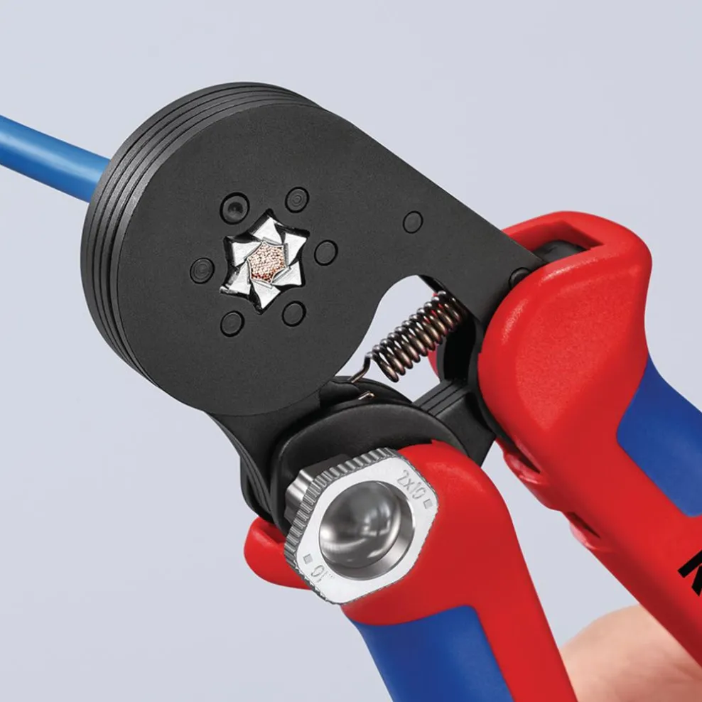 KNIPEX 97 53 14 SB Self- Adjusting Crimping Pliers, 2 x 10 mm², 180mm