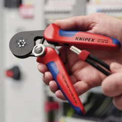 KNIPEX 97 53 14 SB Self- Adjusting Crimping Pliers, 2 x 10 mm², 180mm