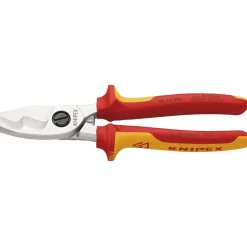 KNIPEX 95 16 200 SB VDE Insulated Cable Shears with Twin Cutting Edge, 200mm