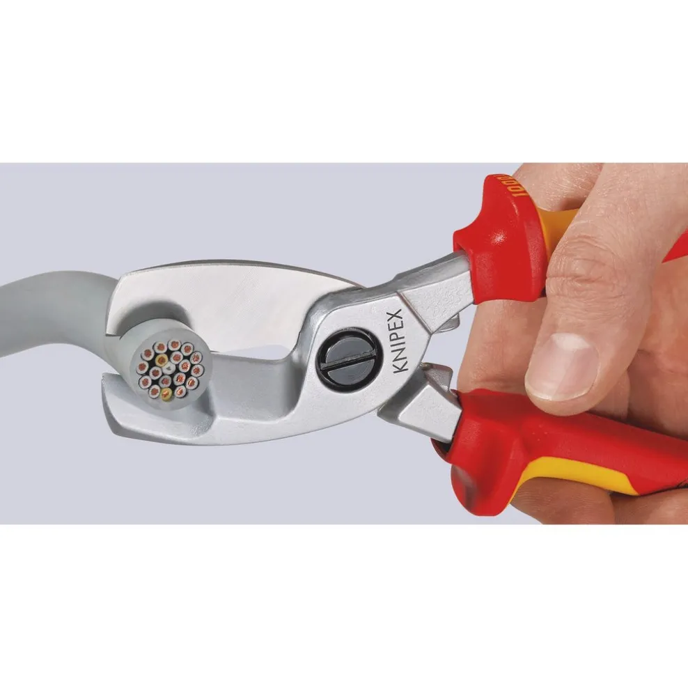 KNIPEX 95 16 200 SB VDE Insulated Cable Shears with Twin Cutting Edge, 200mm