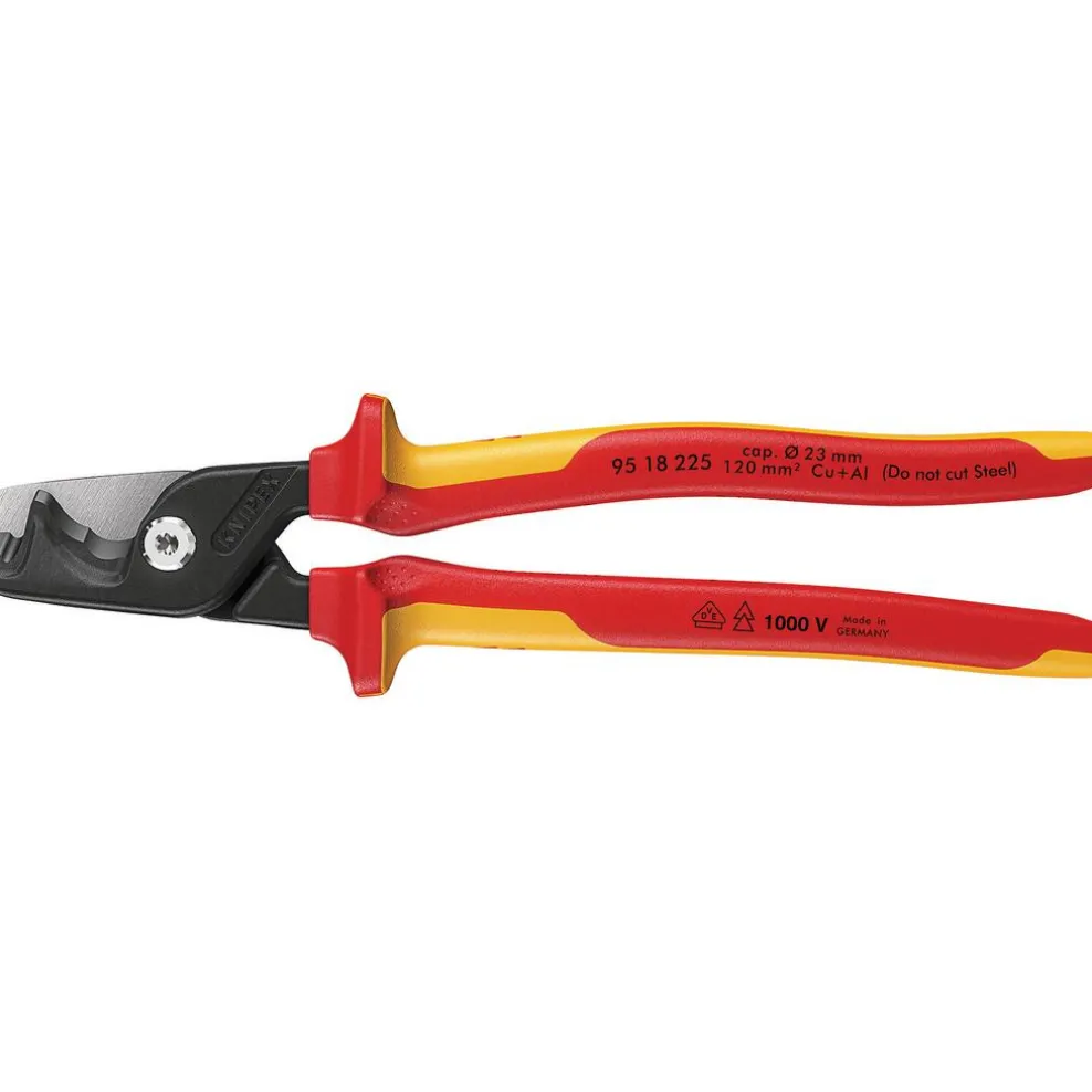 KNIPEX 95 18 225 StepCut® XL VDE Insulated Cable Shears, 225mm
