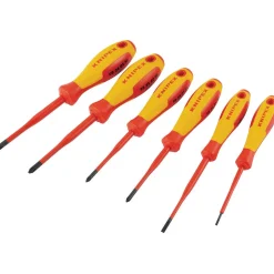 KNIPEX 00 20 12 VO4 VDE Slotted/Phillips®/Pozidriv® Screwdriver Set, 6 Parts