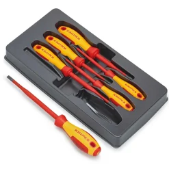 KNIPEX 00 20 12 V02 VDE Slotted/Phillips® Screwdriver Set, 6 Parts