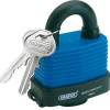 Laminated Steel Padlock and 2 Keys with Hardened Steel Shackle and Bumper, 54mm