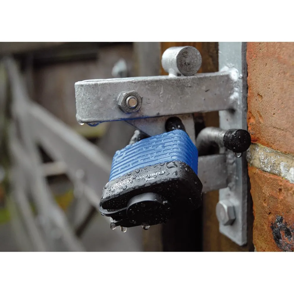 Laminated Steel Padlock and 2 Keys with Hardened Steel Shackle and Bumper, 54mm