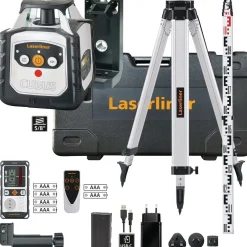 Laserliner 052.205A Cubus 210 S Set Rotary Laser Kit, 1500mm