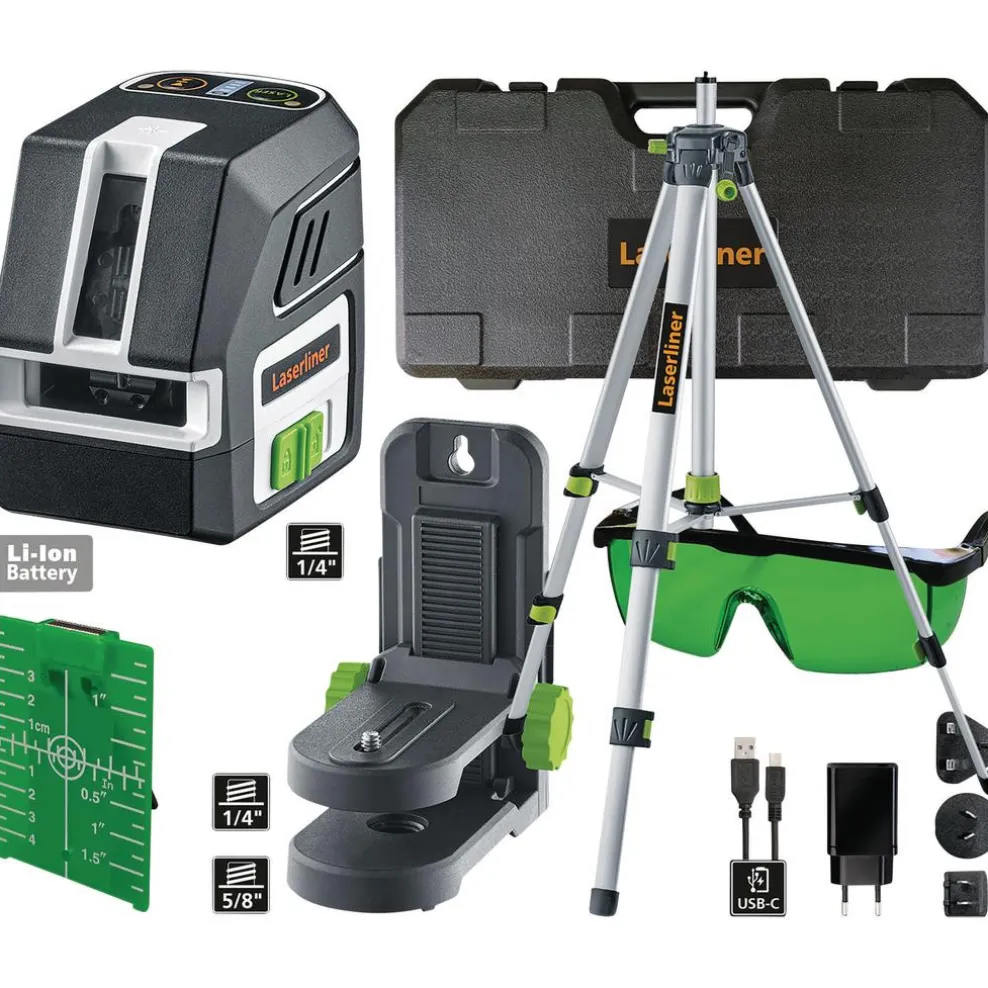 Laserliner 036.713A PocketCross-Laser 2G Set Cross-Line Laser, 150cm
