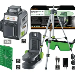 Laserliner 036.703A PocketPlane-Laser 3G Set Three-Dimensional Laser, 150cm