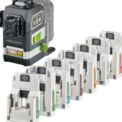 Laserliner 036.380-1 PowerPlane-Laser 3G Multi-18V Three-Dimensional Green Laser Kit with 7 Power Adapters