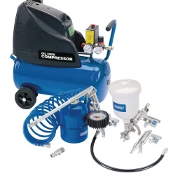24L Direct Drive Oil Free Air Compressor, 1.1kW/1.5hp and Air Tool Kit