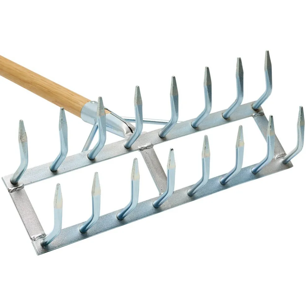 Long Handled Steel Harrow Rake and Scarifier