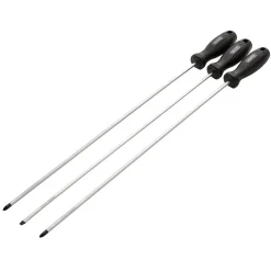 Long Reach Hard Grip Screwdriver Set (3 Piece)