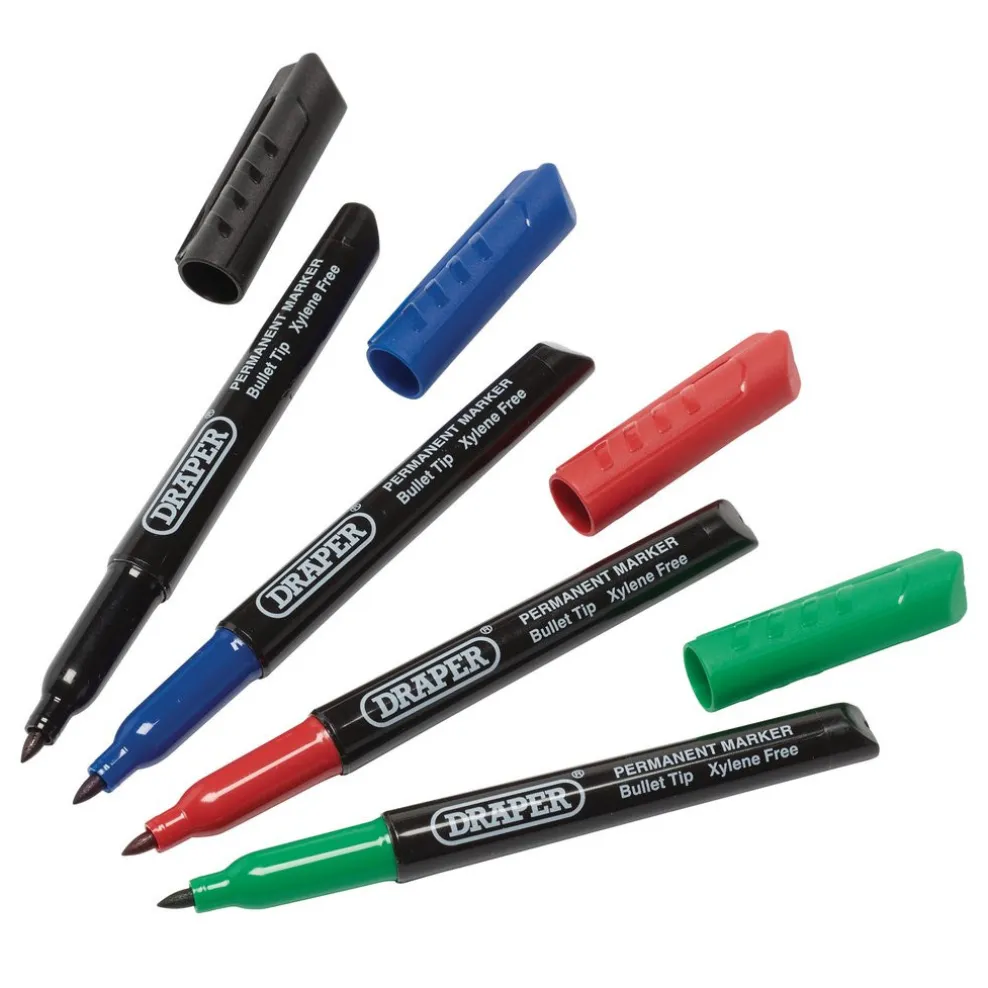 Marker Pens, Multicoloured (Pack of 4)