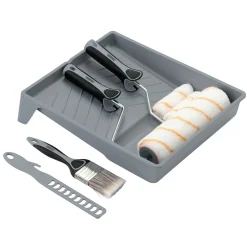 Medium Pile Polyester Paint Roller and Brush Set with Soft Grip (8 Piece)