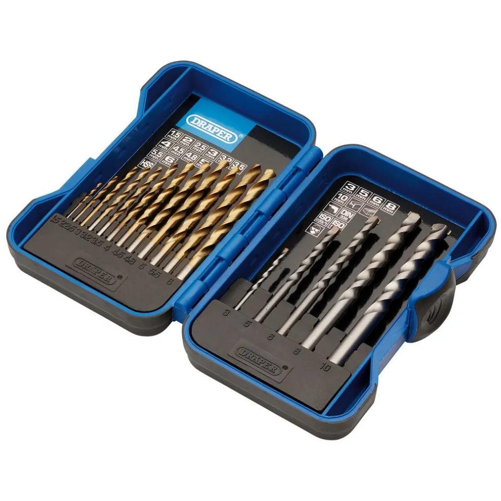 Metric Combination HSS and Masonry Drill Bit Set (17 Piece)
