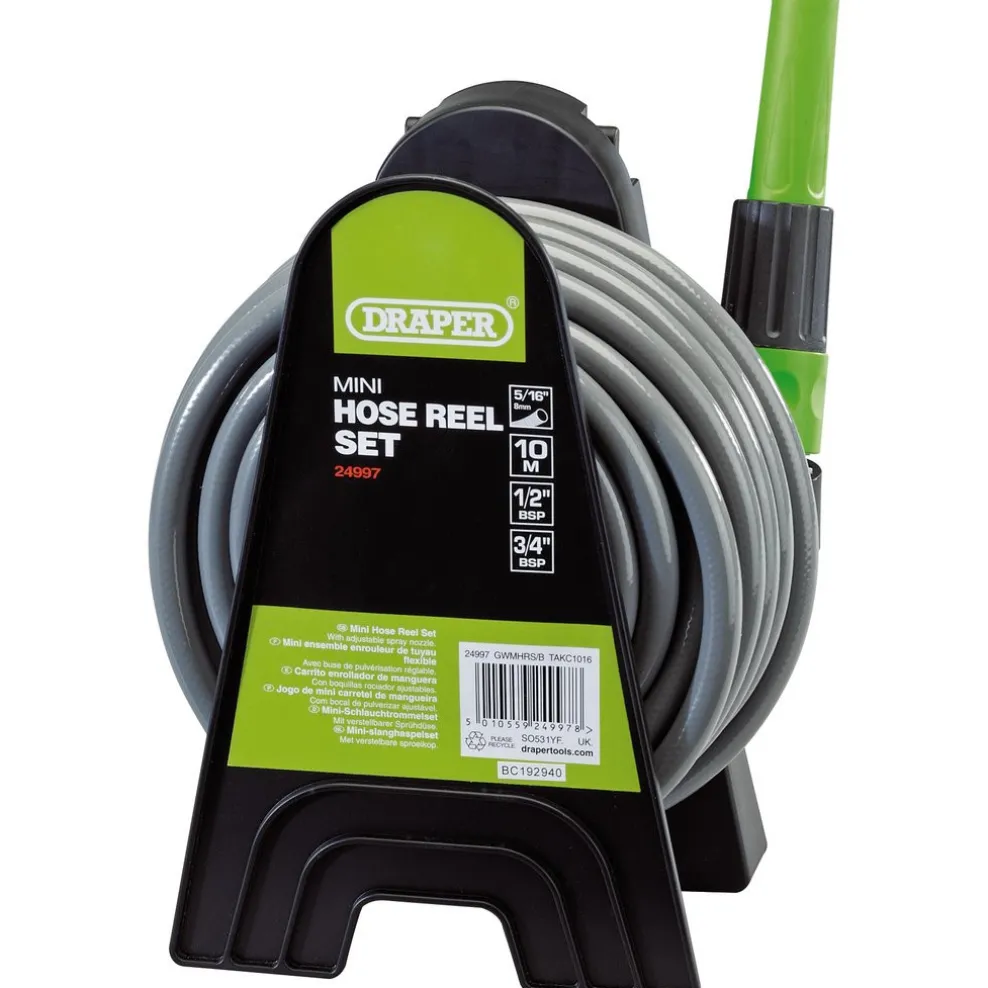 Mini Hose Reel Set, 8mm Bore, 10m