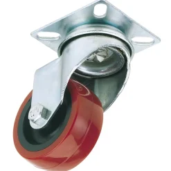 Polyurethane Wheeled Swivel Plate Fixing Castor, 75mm Diameter, S.W.L. 70kg