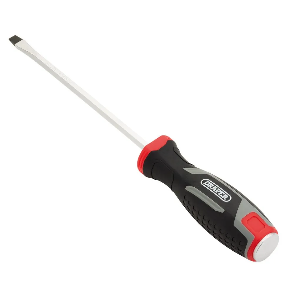 Pound Thru Slotted Soft Grip Screwdriver, SL6.5 x 150mm