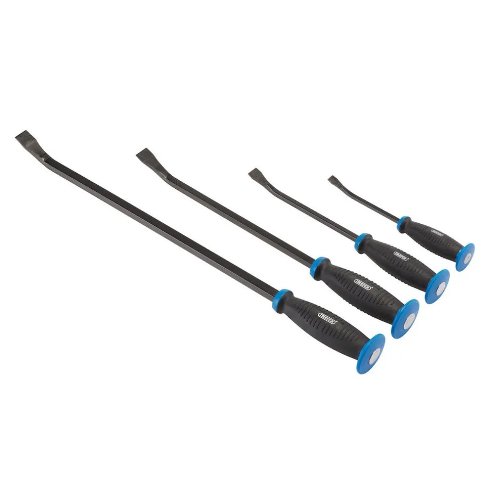 Pound Thru' Soft Grip Pry Bar Set with Hand Guard (4 Piece)
