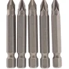 PZ Type Insert Bit, 1/4" Hex, 50mm Long, No.2 (Pack of 5)