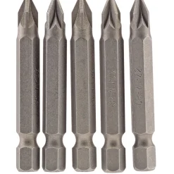 PZ Type Insert Bit, 1/4" Hex, 50mm Long, No.2 (Pack of 5)