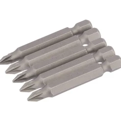 PZ Type Insert Bit, 1/4" Hex, 50mm Long, No.1 (Pack of 5)